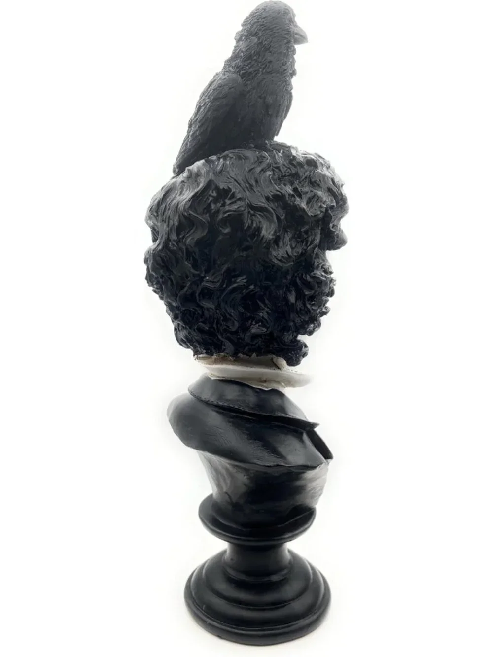 Gothic Edgar Allan Poe Bust Statue - Raven Figurine for Literary & Victorian